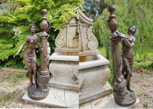 Spettacolare coppia di Torciere in bronzo - H 175 cm